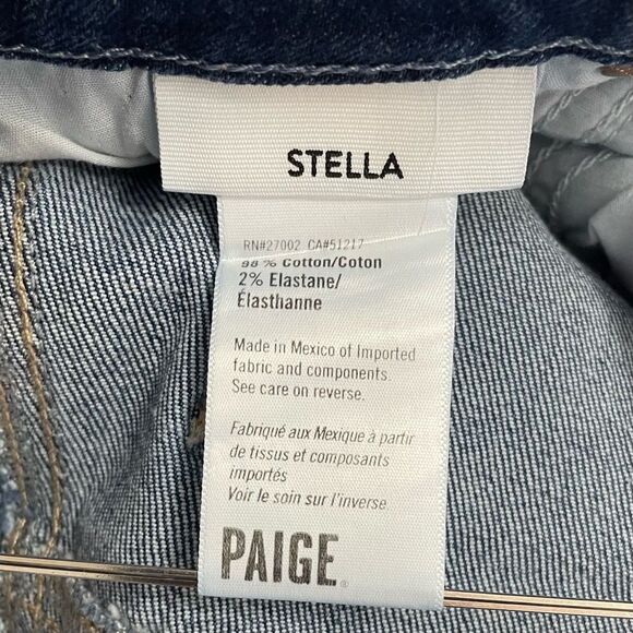 Paige Denim Stella Straight High Rise Jeans in Narrative Dark Wash Size 24 NEW - Picture 13 of 16